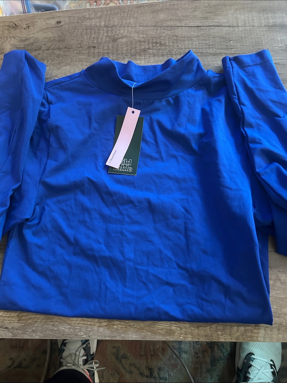 Royal Blue Mock Neck Top Wild Fable size large NWT